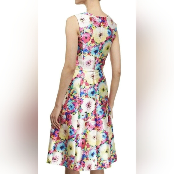 *$3,000 NEW OSCAR DE LA RENTA ADORABLE AZALEA FLORAL SILK RUNWAY DRESS US 12 - Picture 3 of 9